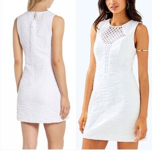 Lilly Pulitzer Size 2 Keali White Pineapple Jacquard A-Line Shift Dress